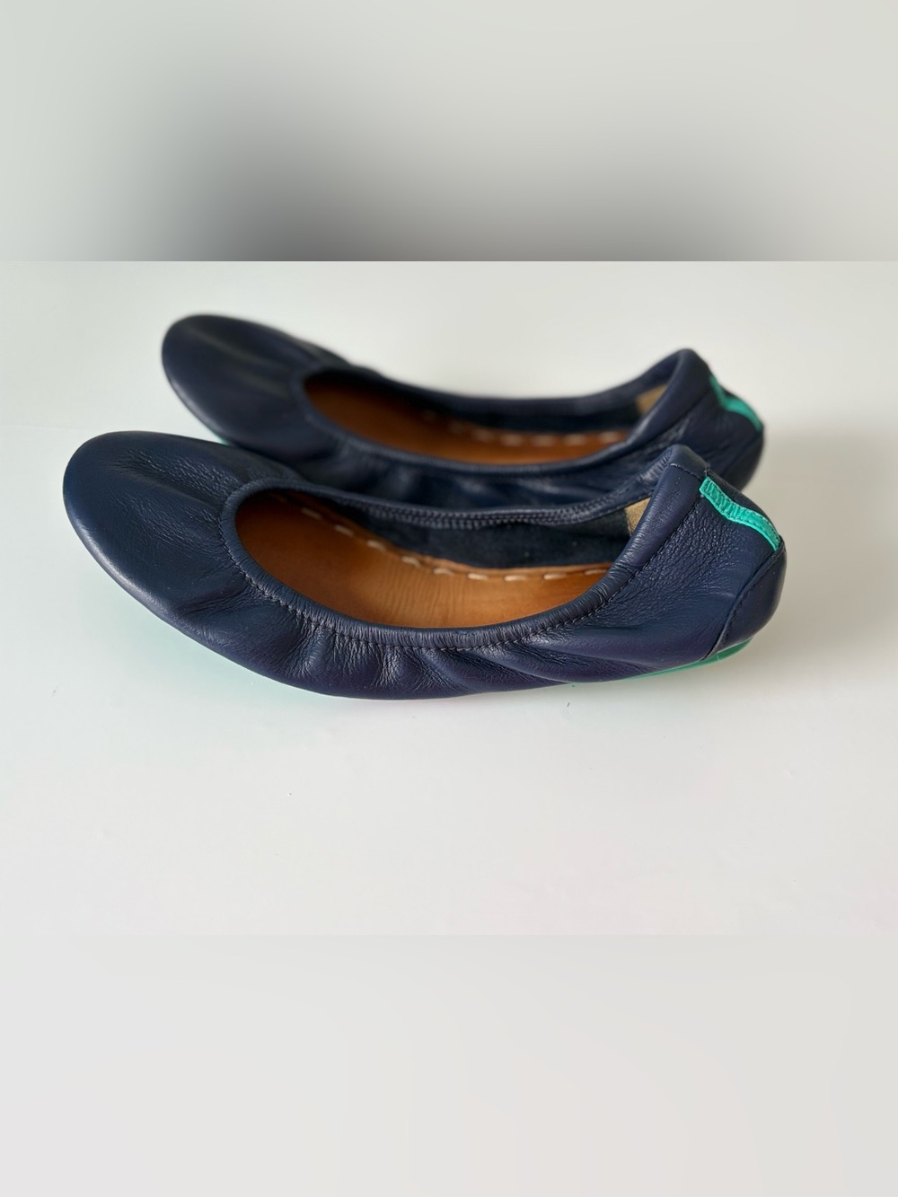 Tieks Navy Blue Leather Ballet Flats Size 7 Foldable Travel Shoes Fair Condition - Picture 9 of 11